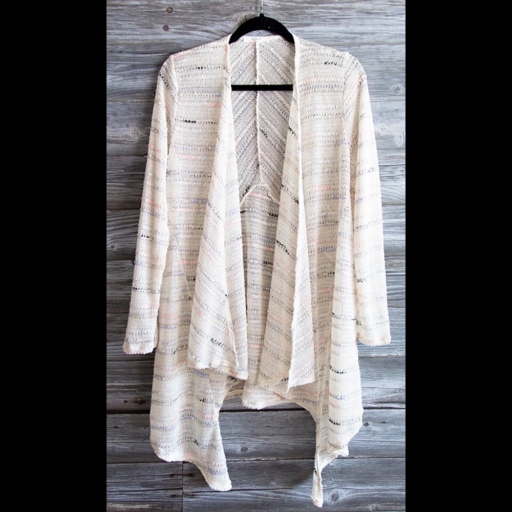 NWOT Cream and Pastel Cardigan